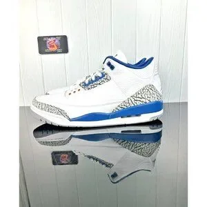 Size 10 Men Nike Air Jordan 3 Retro Wizards True Blue White CT8532-148 Fast Ship Air Jordan 3 Retro  main image 4